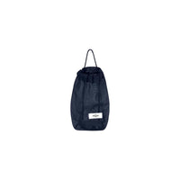 black small drawstring bag hanging up