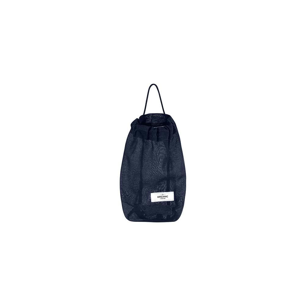 black small drawstring bag hanging up