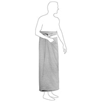 man wearing a lightweight beach towel round his waist