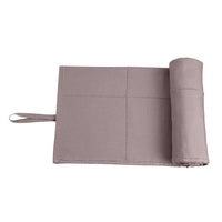 dusty lavender calm towel to go rolled out