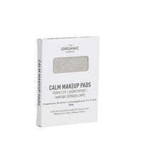 organic makeup pads in cardboard packaging