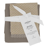 organic kitchen towel and wash cloth gift set in earth colours