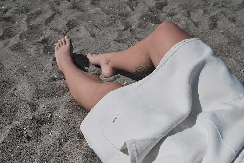 towel to wrap on sandy beach