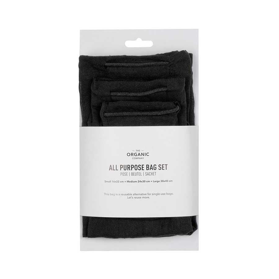 all purpose bag set in black in packaging