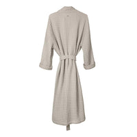 big waffle bathrobe in stone from behind