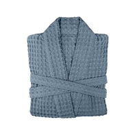 big waffle bathrobe in grey blue