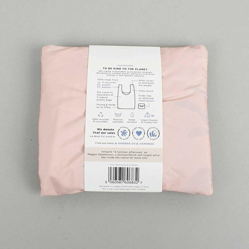 reverse side of shopping bag pouch
