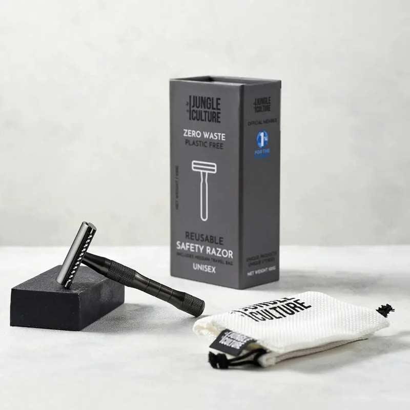 metal safety razor in executive black