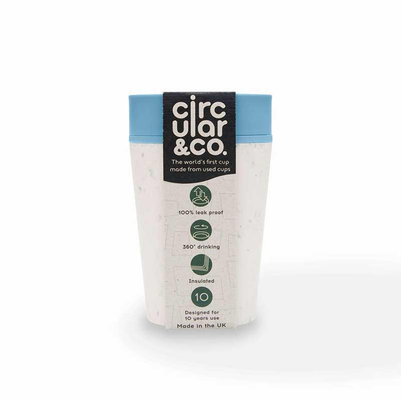 circular and co 8oz teal and cream reusable cup