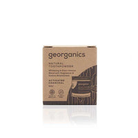 georganics natural charcoal activated toothpowder 60ml packaging