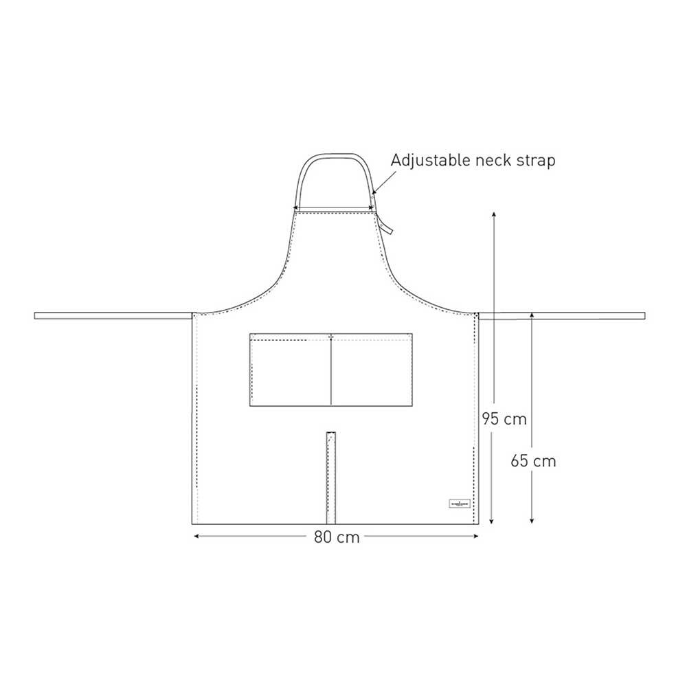 cotton apron technical drawing