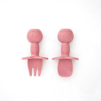 silicone baby cutlery set in mulberry