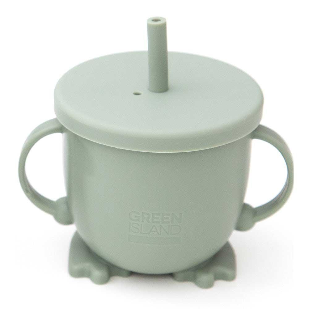 silicone baby cup in green