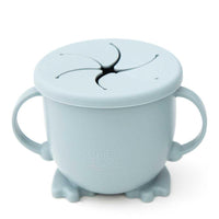 silicone baby snack cup in blue