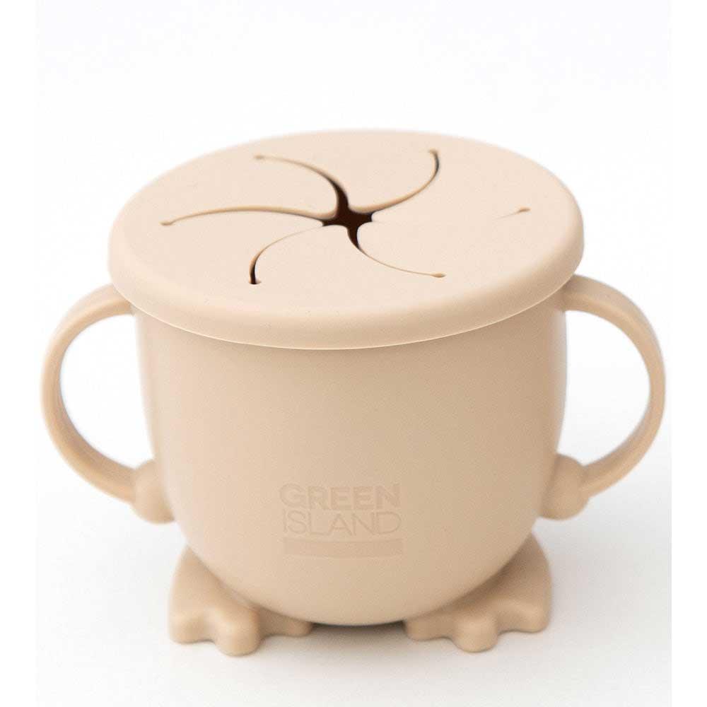 silicone baby snack cup in cream