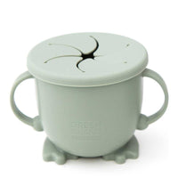 silicone baby snack cup in green