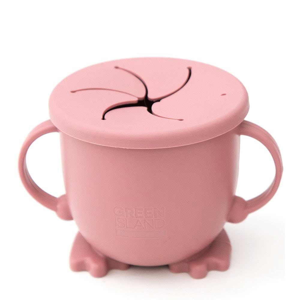 silicone baby snack cup in mulberry