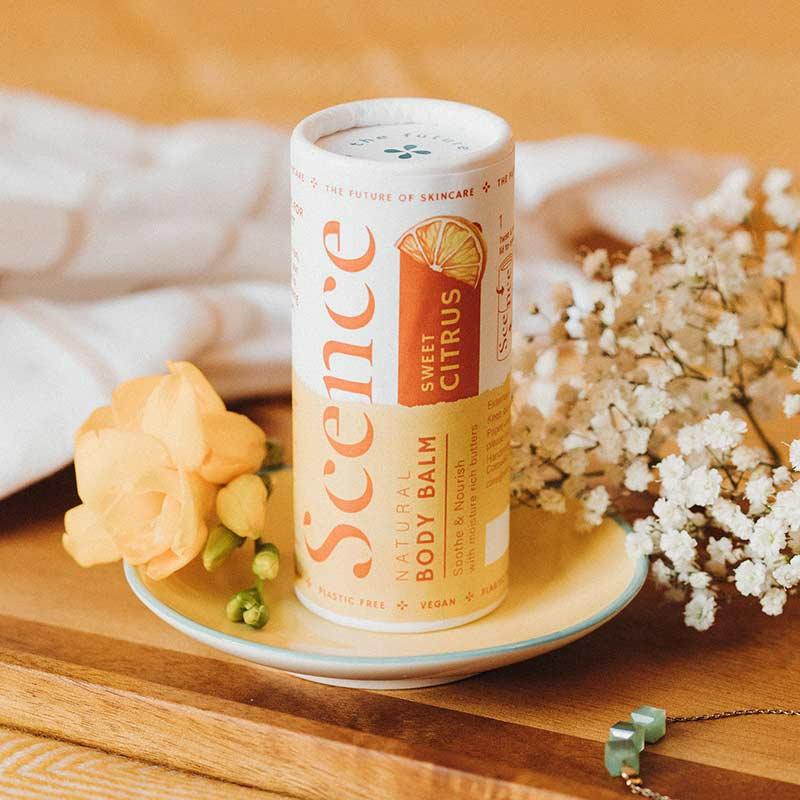 body moisturiser stick in sweet citrus scent