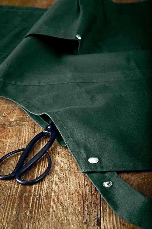 organic cotton apron on kitchen side