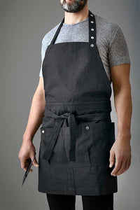 man wearing a creative garden apron
