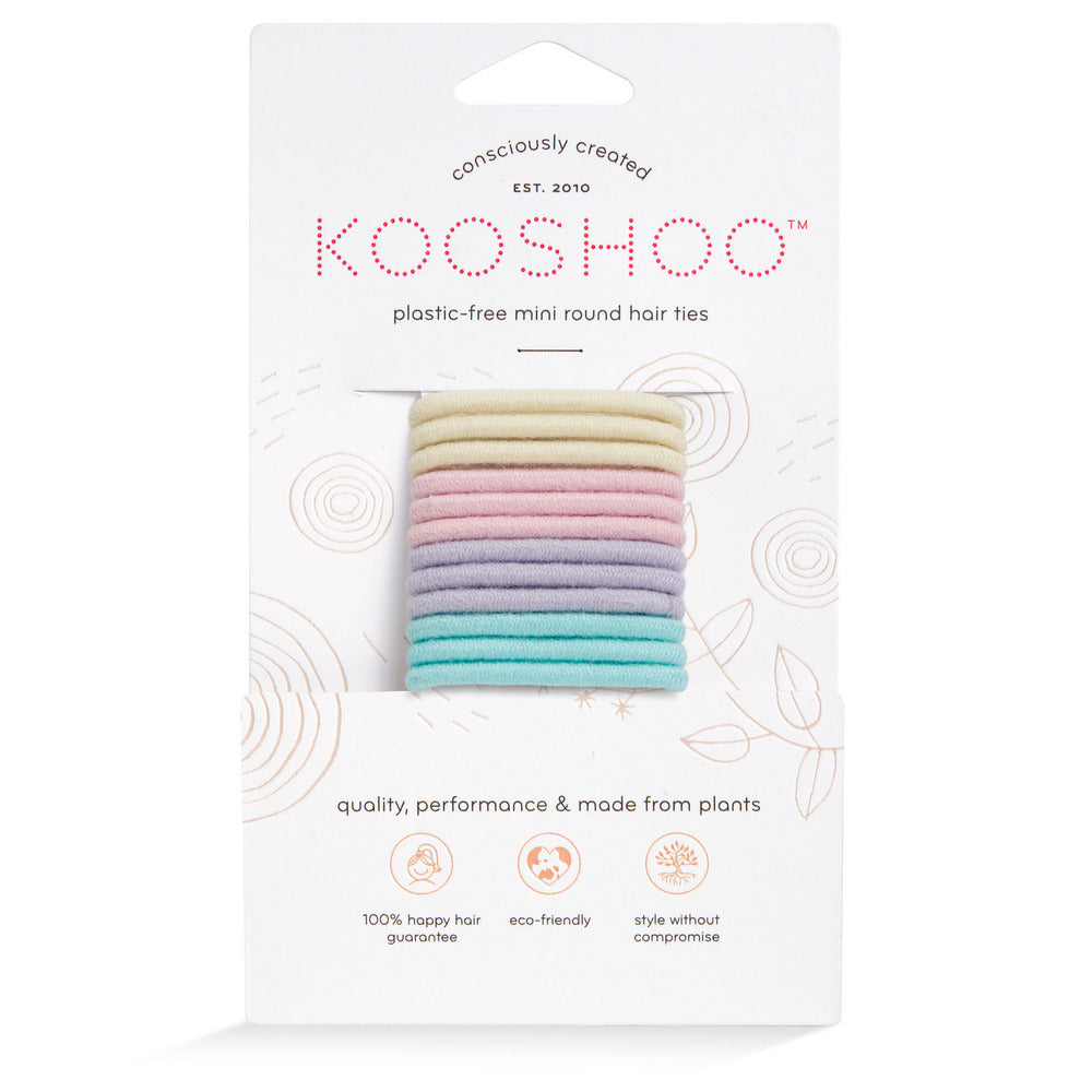 Plastic-Free Round Hair Ties - Mini 12-pack - Pastel Bloom