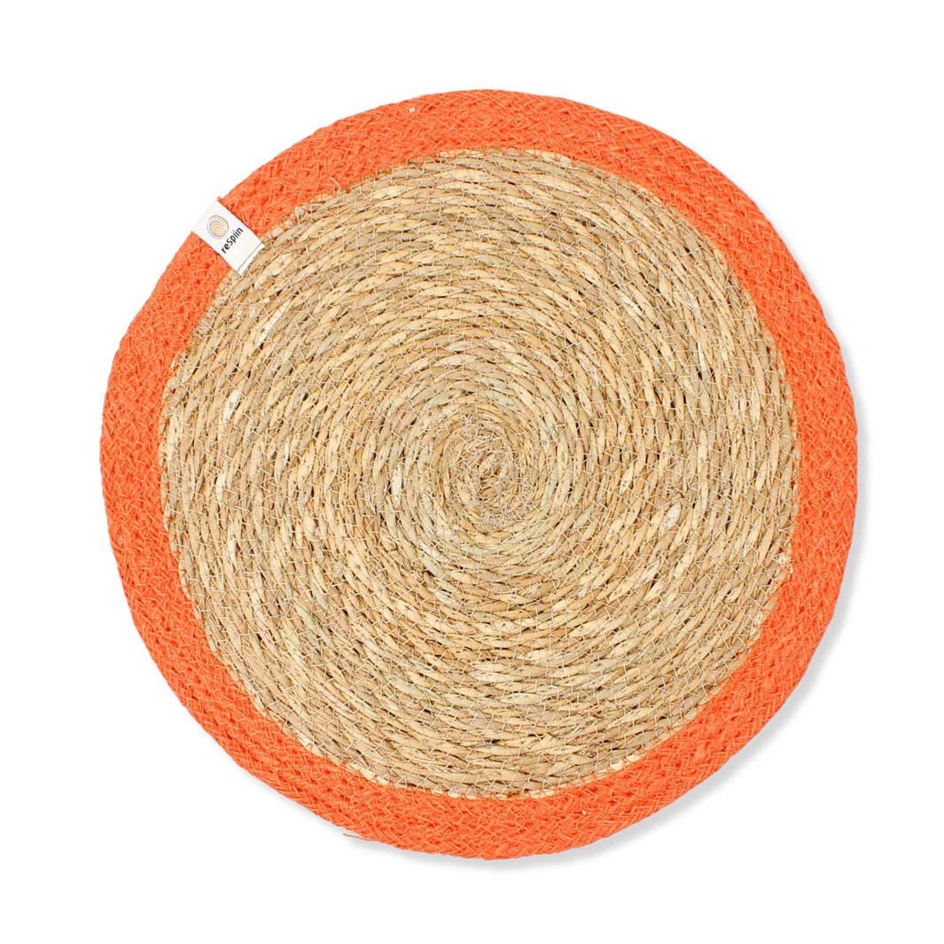 Seagrass & Jute Tablemat - Orange