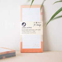 pink recycled paper list pad