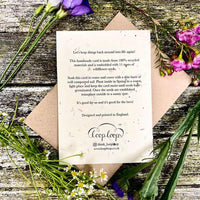 plantable new baby card reverse