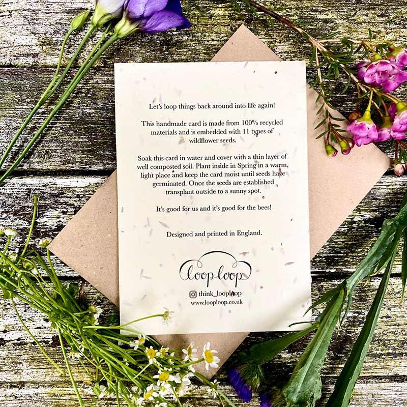 plantable new baby card reverse