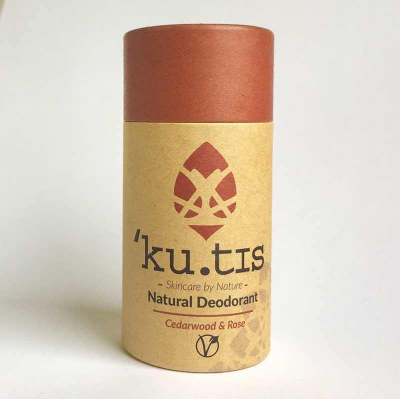 natural vegan deodorant scented with cedarwood and rose