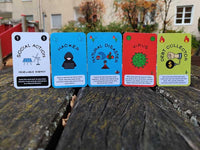 social responsibility cards lined up
