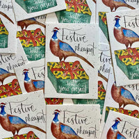 festive pheasant christmas card