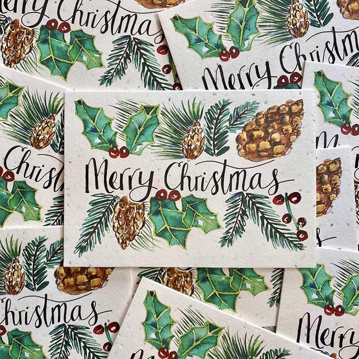 merry christmas plantable cards