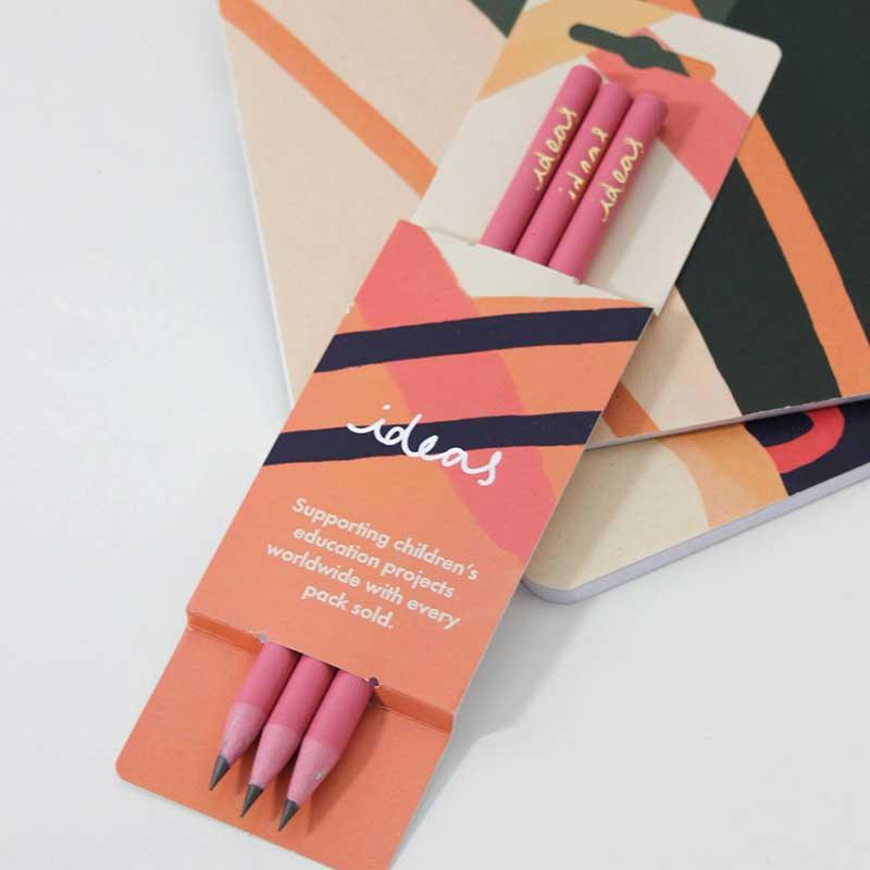 recycled pink pencils
