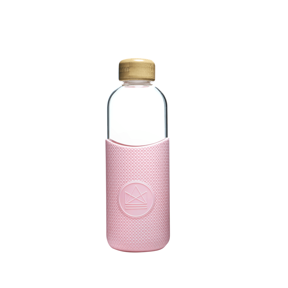 Reusable Glass Water Bottle - 1000ml - Pink Flamingo - The Friendly Turtle