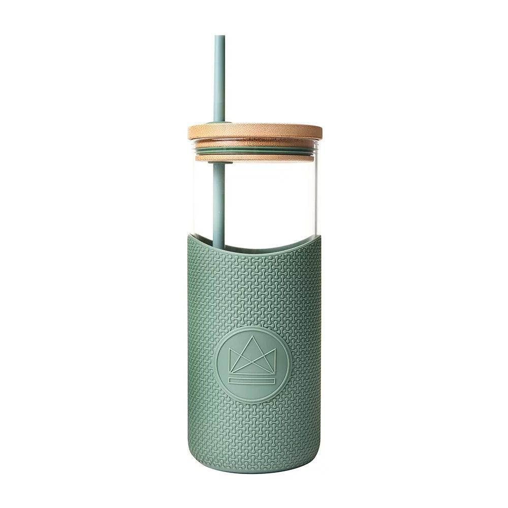Reusable Glass Tumbler with Lid- 1000ml-Happy Camper - The Friendly Turtle