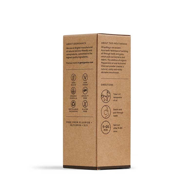 charcoal oil pulling mouthwash packaging