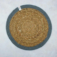 tablemat with grey jute border