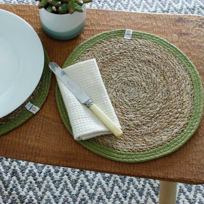 sustainable tablemat on a dining table