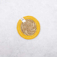 yellow jute coaster