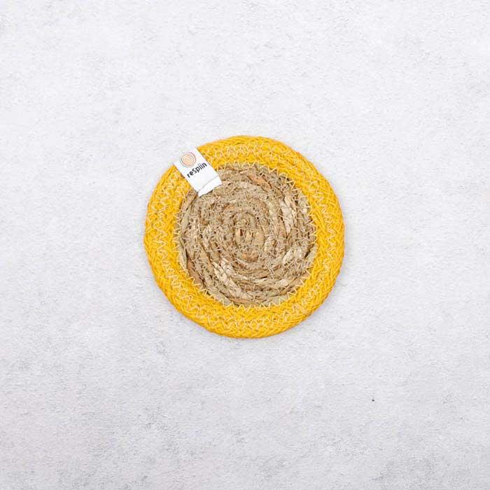 yellow jute coaster