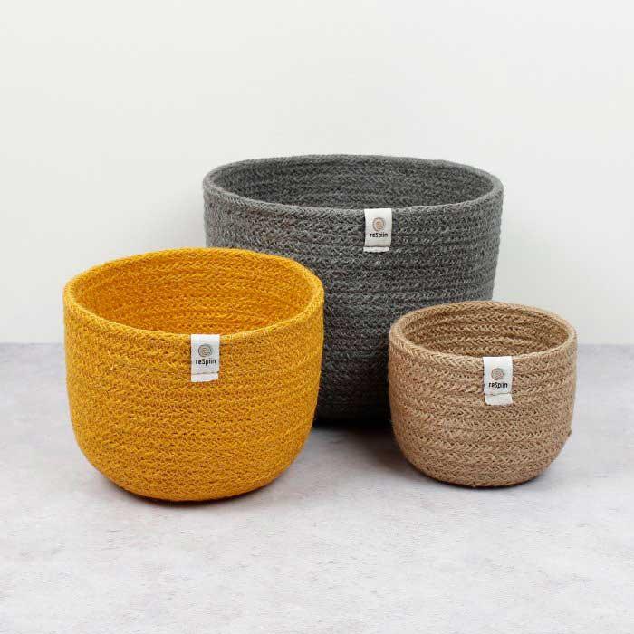 jute bowls beach colour