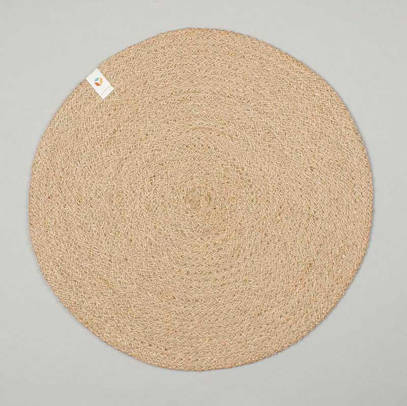 reverse side of a jute table mat