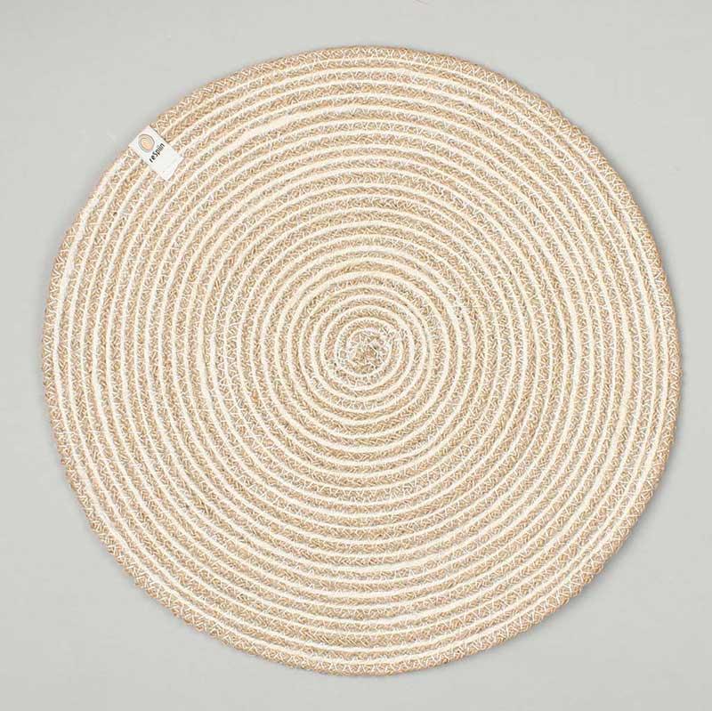jute table mat in white
