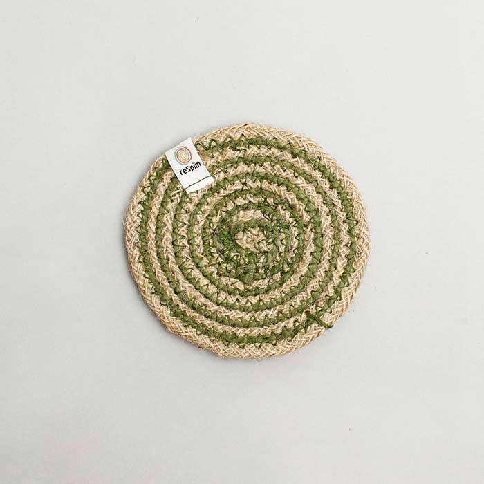 green jute coaster