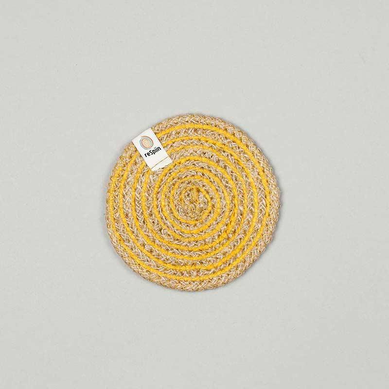 yellow jute coaster