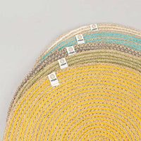 natural table mats in a pile