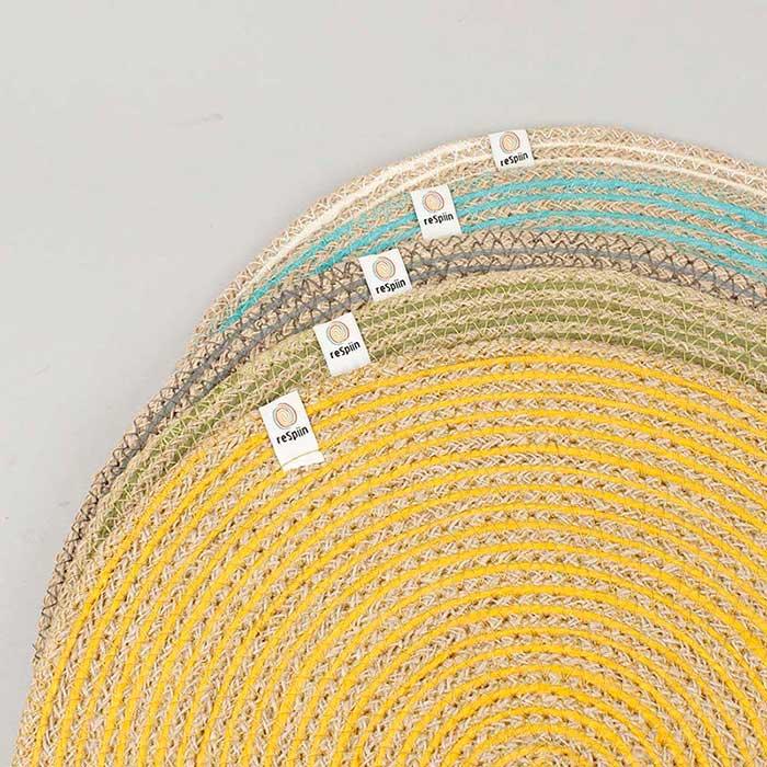 natural table mats in a pile