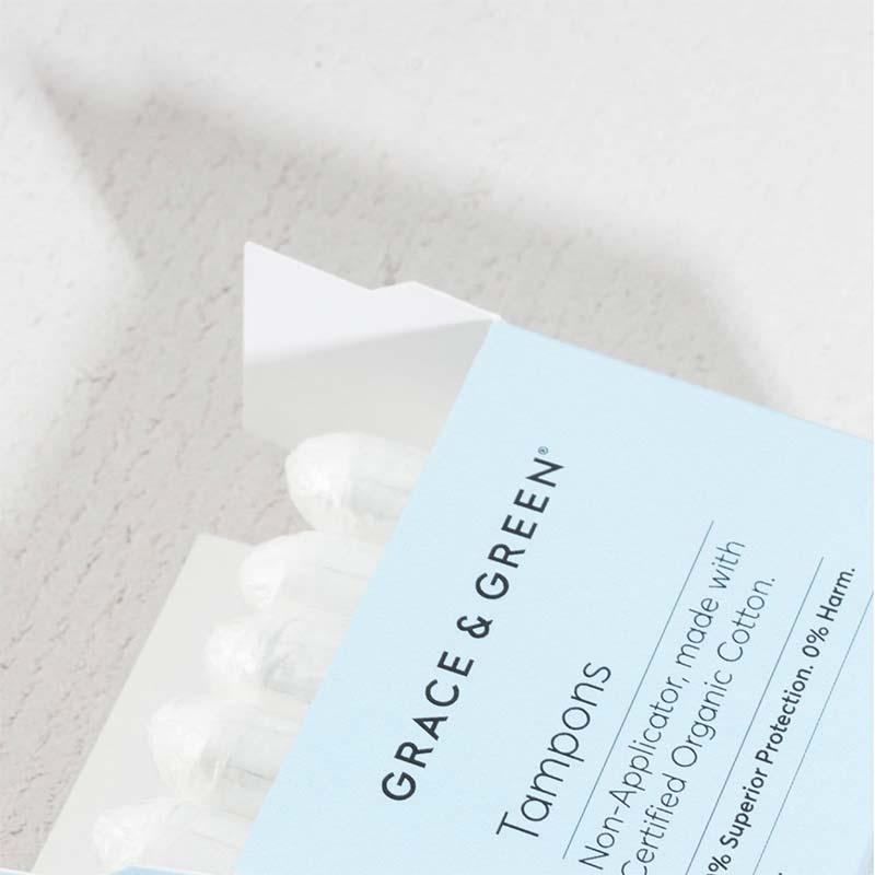 open box of organic cotton tampons