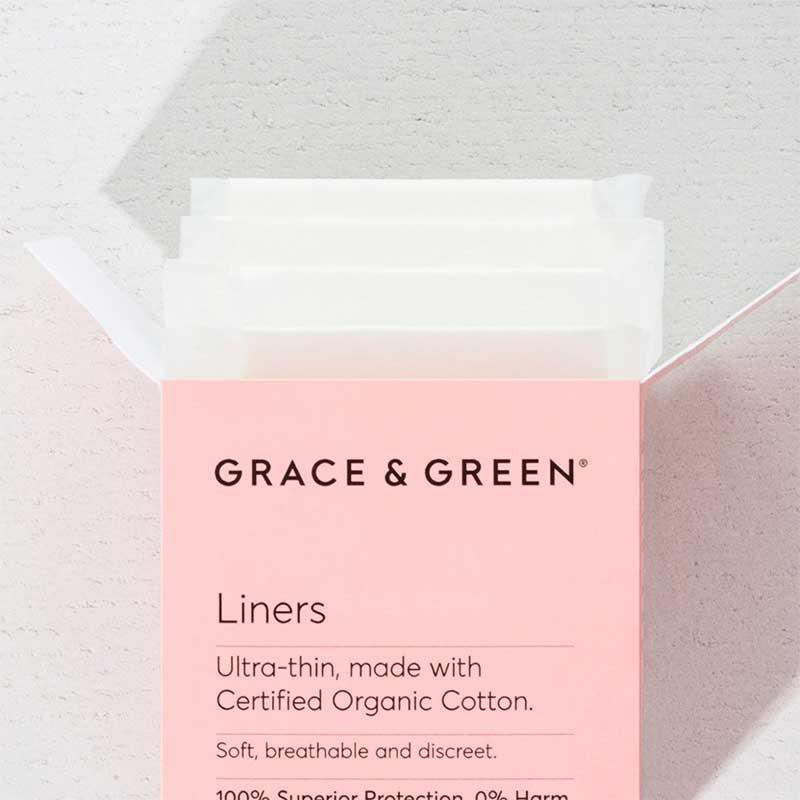 organic cotton liners in pink box